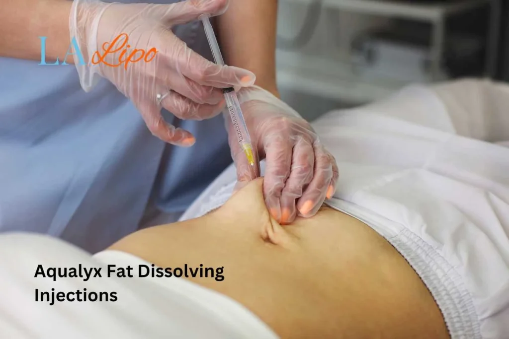 woman having fat dissolving injections Kington in the stomach