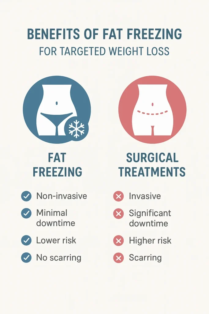graphic showing the benefits of fat freezing Kington