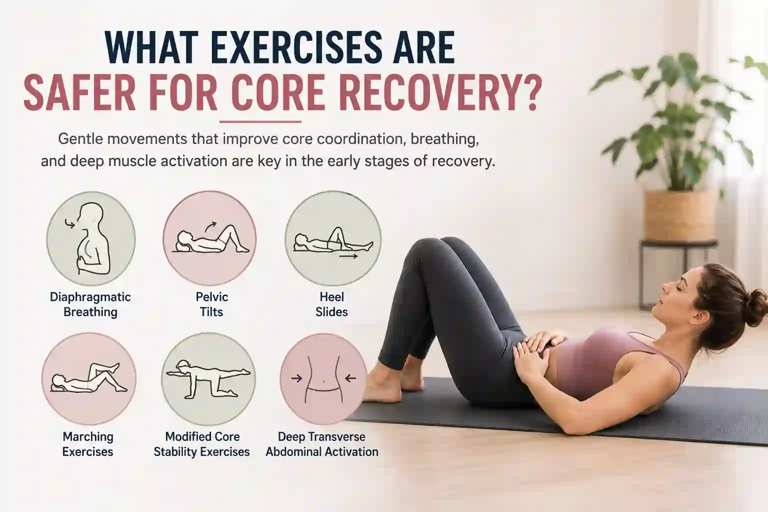 Which exercises may help diastasis recti Kington?